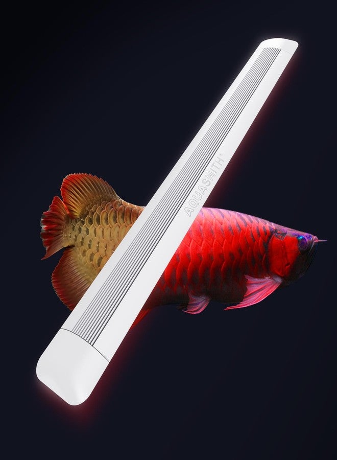 AQUASMITH Aquarium Light,Fish More Red Water is Not,Specific Full Spectrum Fish Tank Light,Comes with Two Mounting Brackets, Timing Function, Memory Feature, Adjustable Brightness, IP68 (10IN) - Image 1
